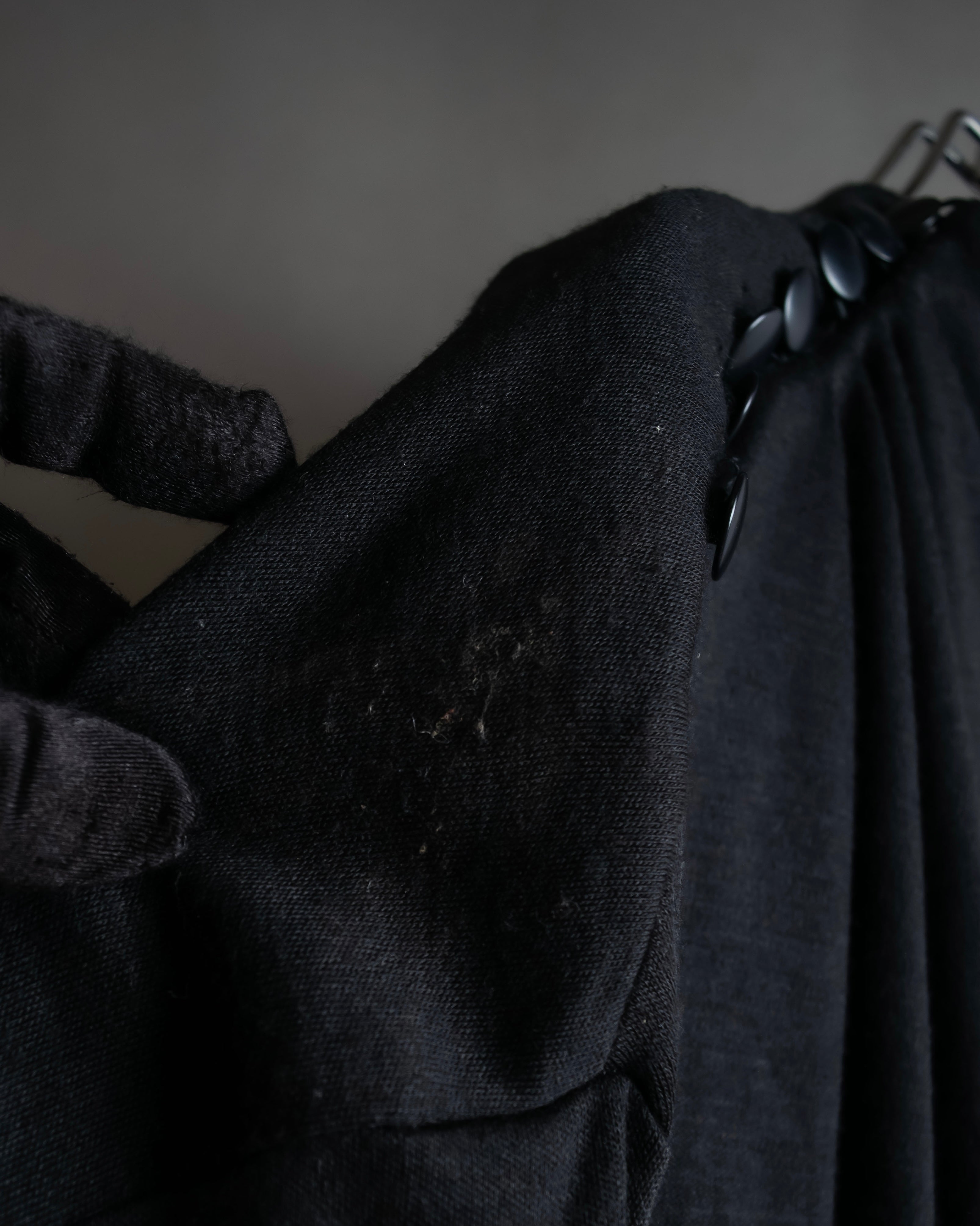 "LANVIN" Asymmetrical shoulder button design long dress