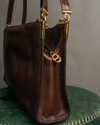 “Christian Dior” 80’s-90’s D motif leather shoulder bag