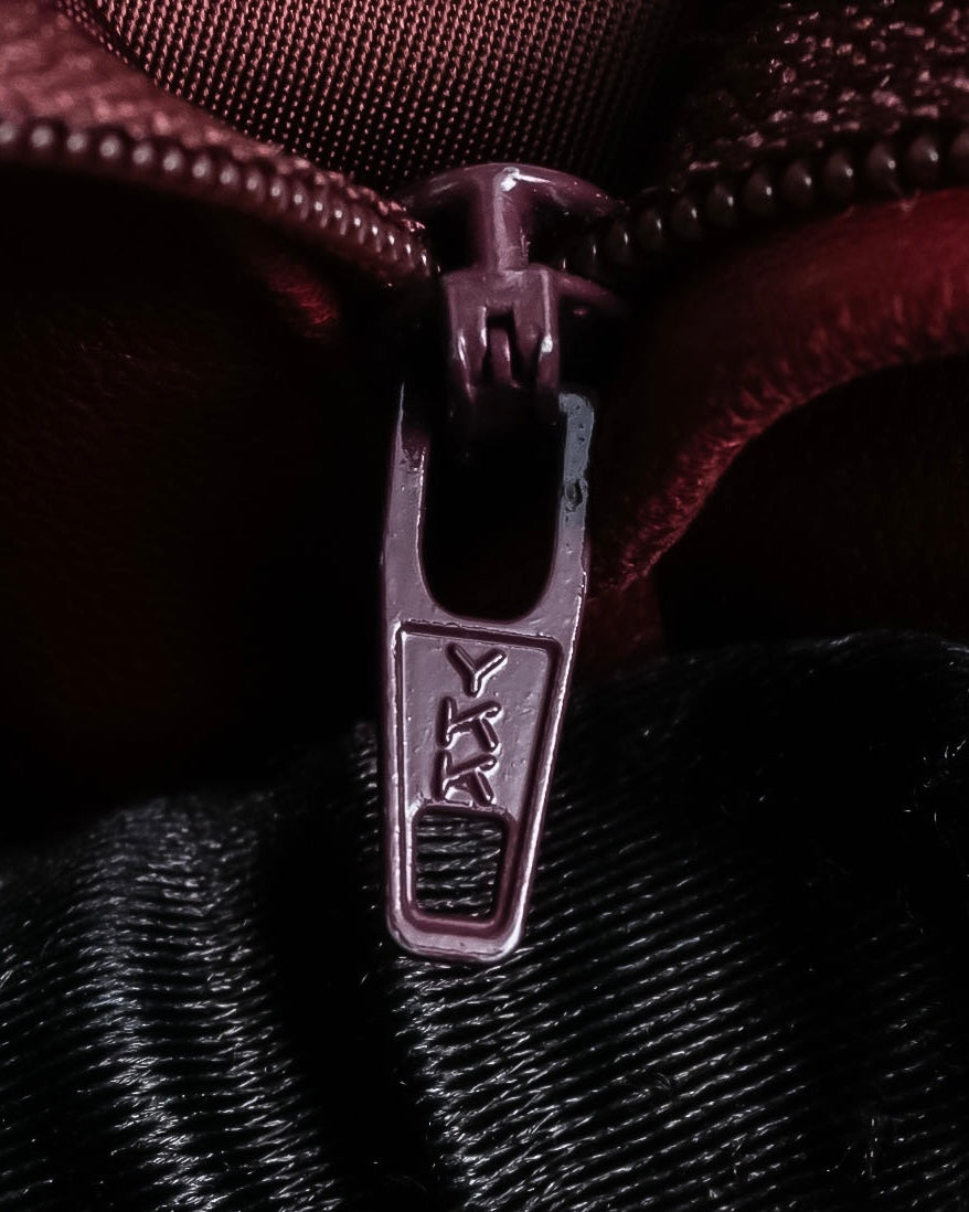 "LOEWE" Burgundy leather front button middle skirt