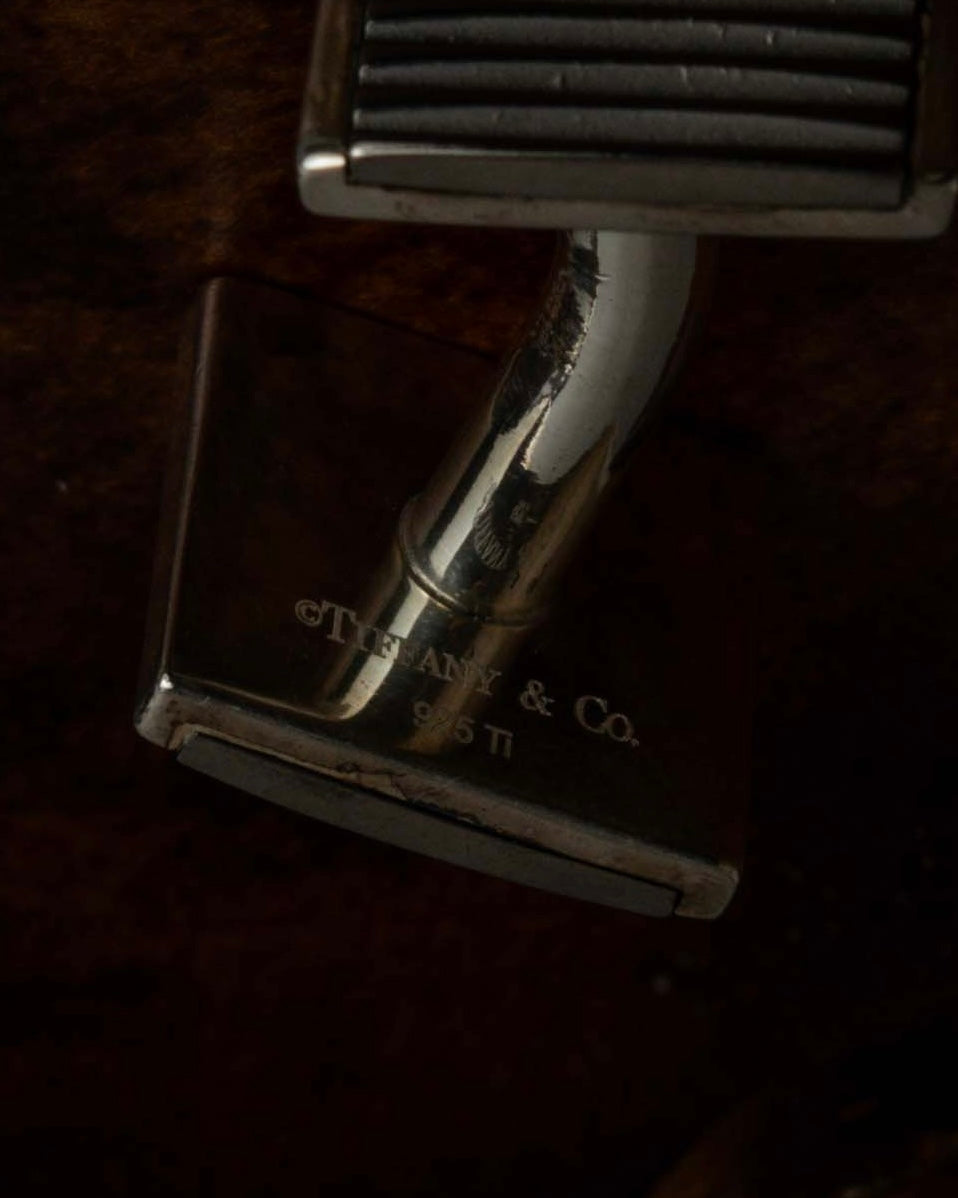 "Tiffany&Co" Square cut silver 925 cufflinks & tie clip