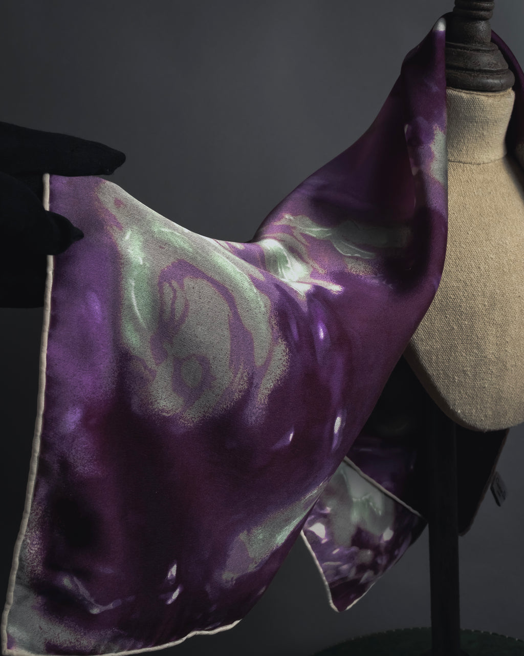 "Christian Dior" Abstract floral marbled print scarf