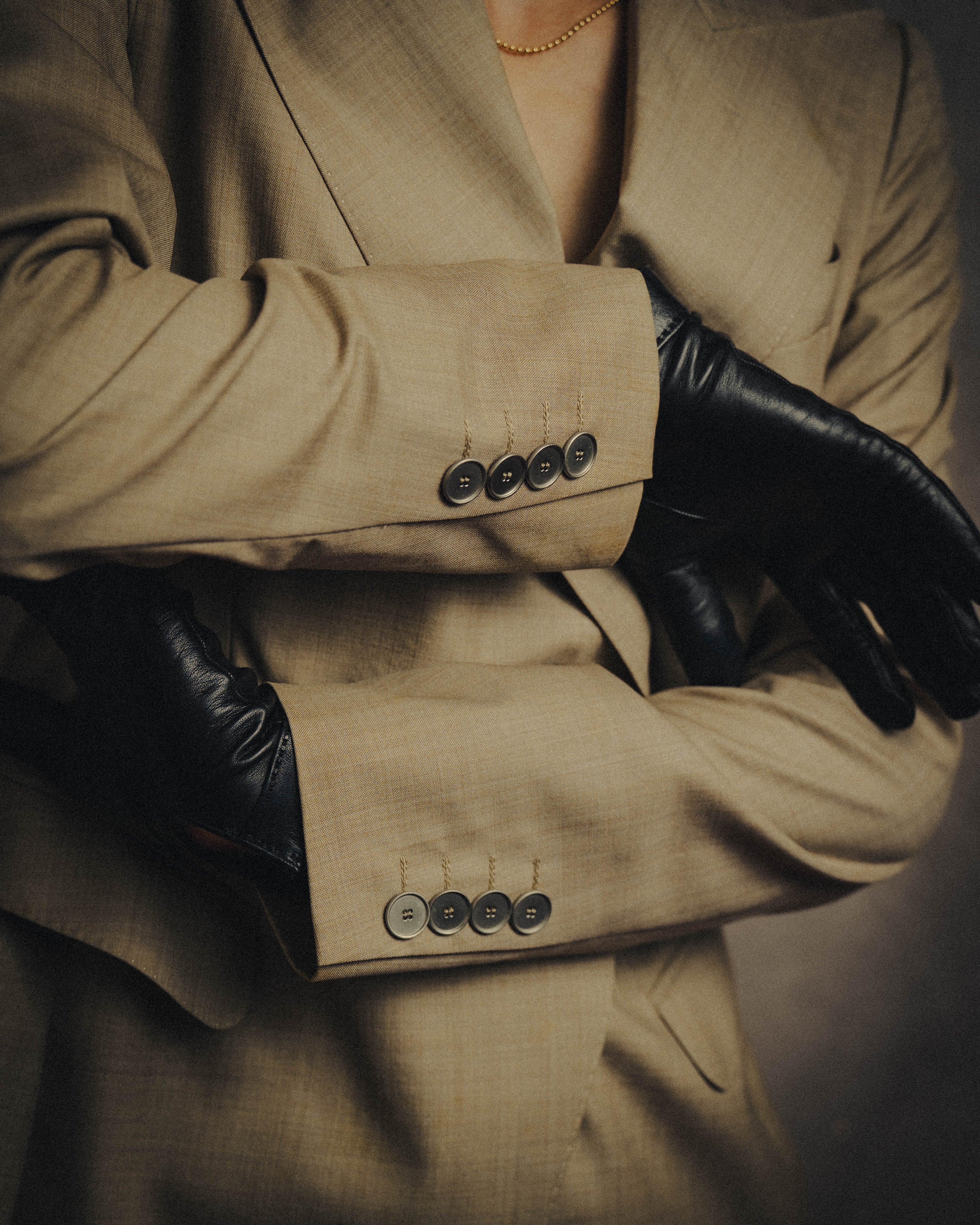 -SPECIAL- "HERMÈS" 90's-00's Wool silk tailored asymmetrical setup suit