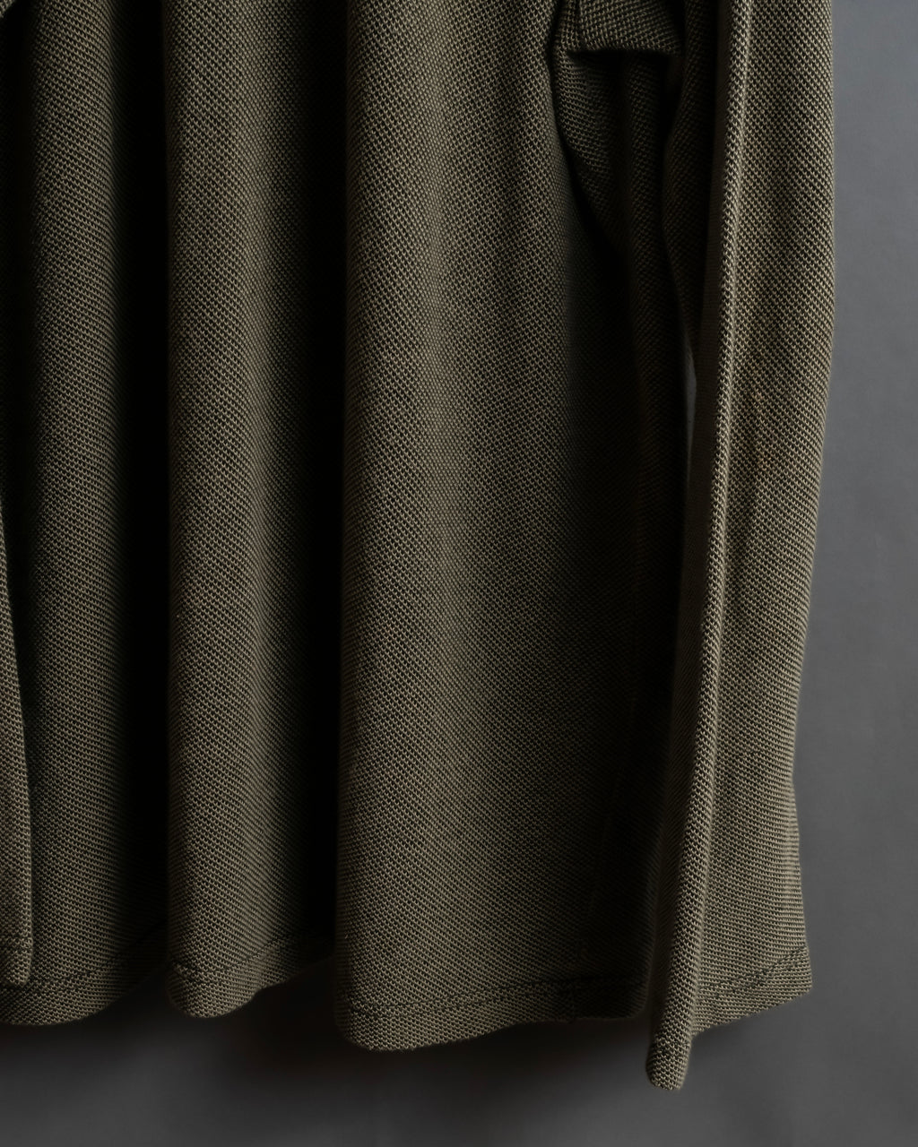 "Vintage herringbone long sleeve polo shirt"