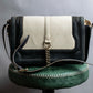 "Chloe" Leather & canvas combination design chain crossbody bag