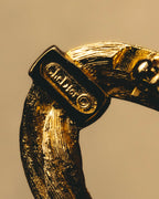 "Christian Dior" 70's Textured gold tone brooch
