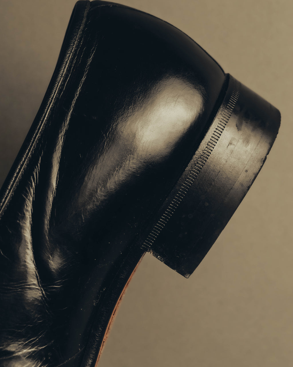 "BALENCIAGA" 80's-90's Textured leather tassel loafers