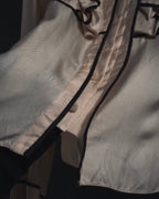 "CELINE" 00’s Piped ruffle silk blouse