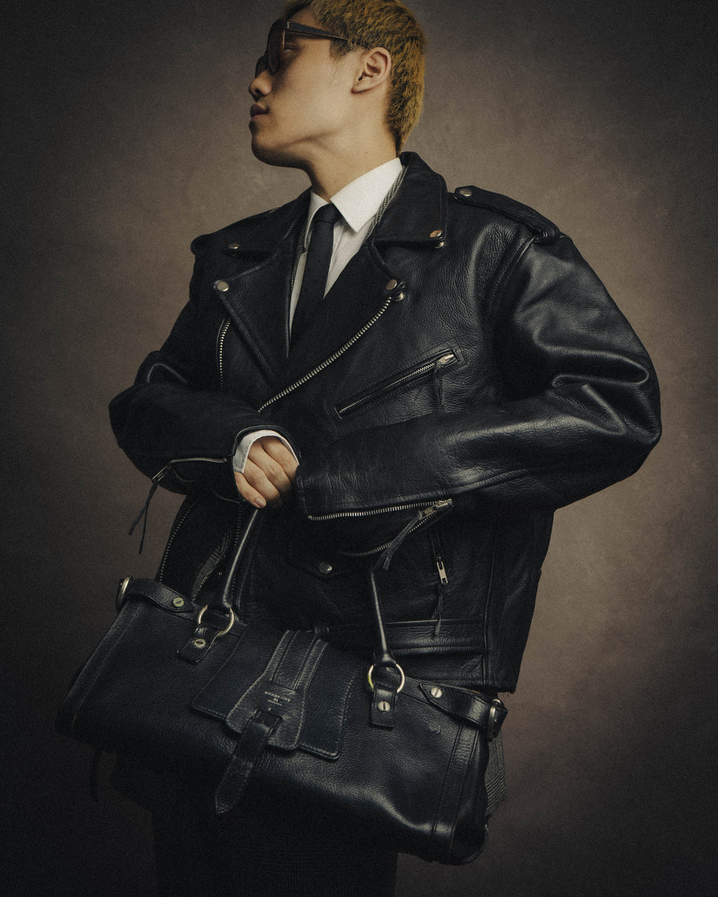 -MOOD MILLÉSIMES- 80’s-90’s heavy-grain double riders jacket