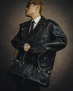 -MOOD MILLÉSIMES- 80’s-90’s heavy-grain double riders jacket