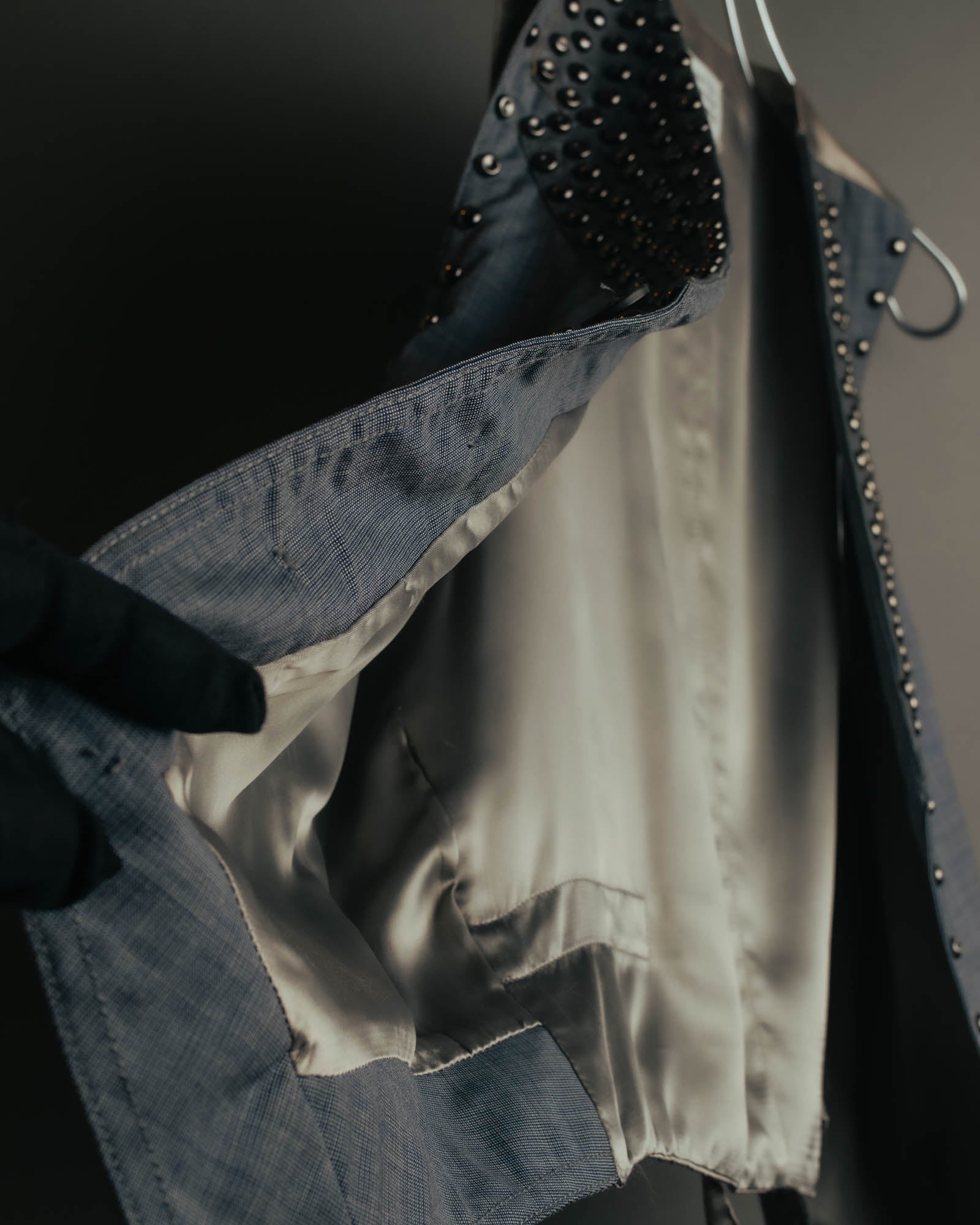 -SPECIAL- “Maison Martin Margiela” 07SS Studded wool leather tailored vest