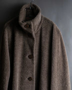 "Max Mara" Alpaca mix brown stand collar long coat