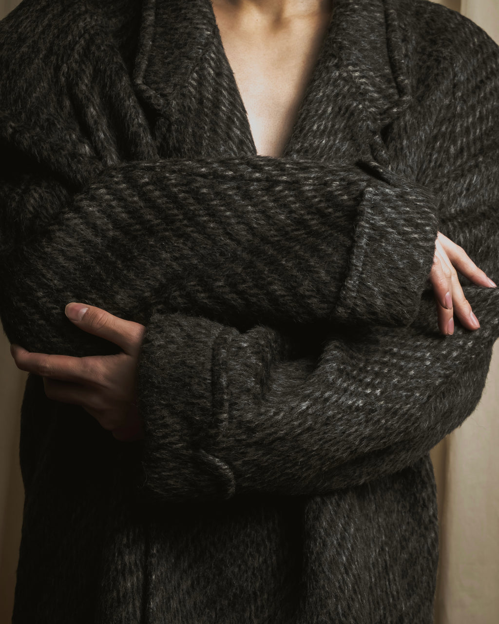 Abrigo de mezcla de mohair de doble botonadura de los años 90 de Christian Dior MONSIEUR