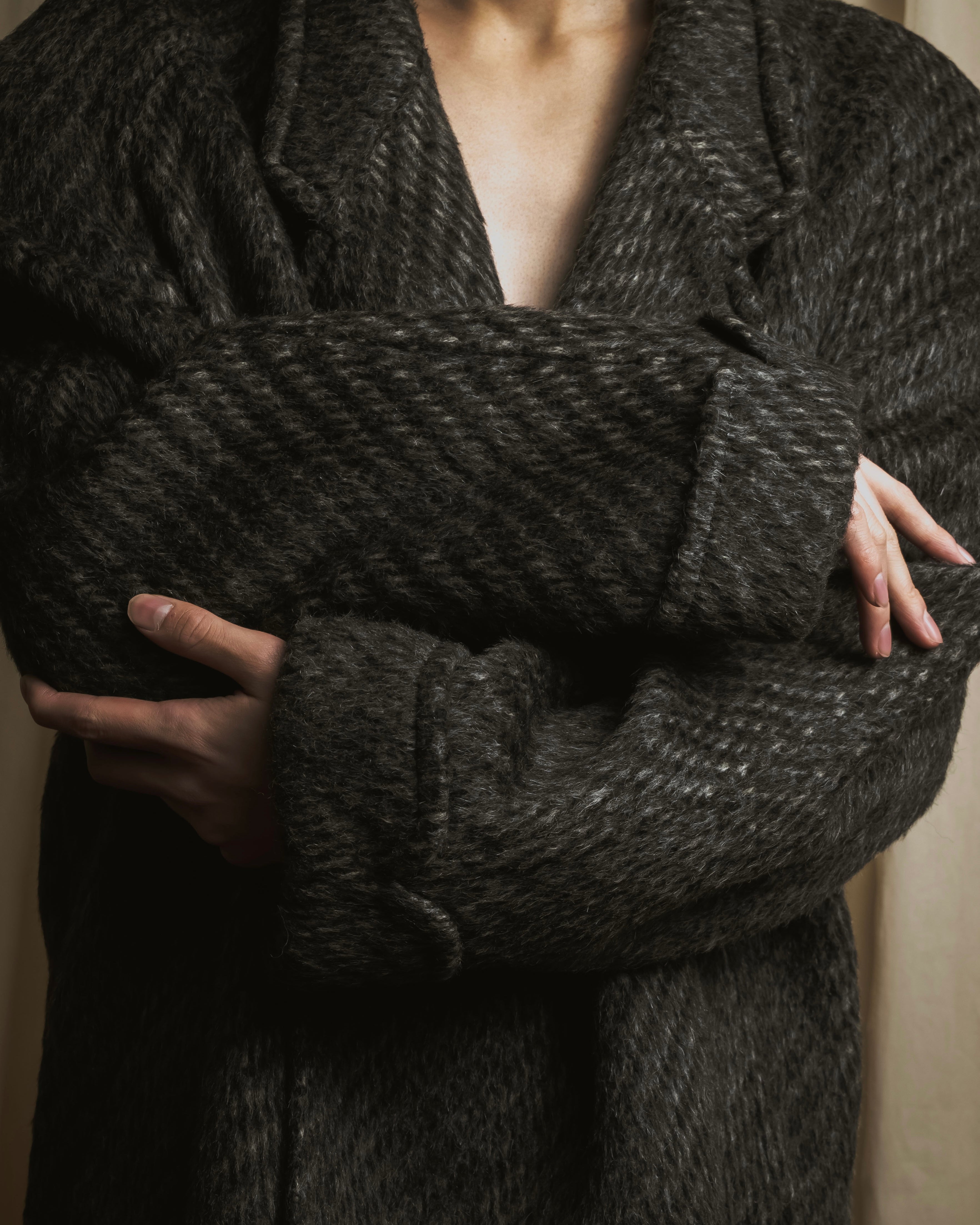 Abrigo de mezcla de mohair de doble botonadura de los años 90 de Christian Dior MONSIEUR