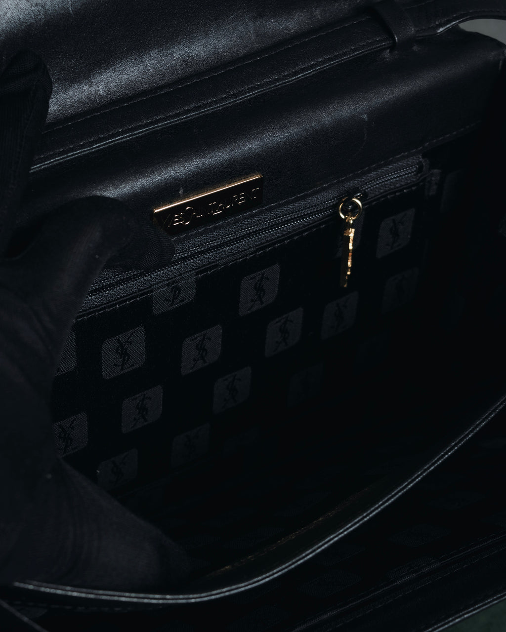 "Yves Saint Laurent" Late 80’s–early 90’s chevron quilted cassandre shoulder bag