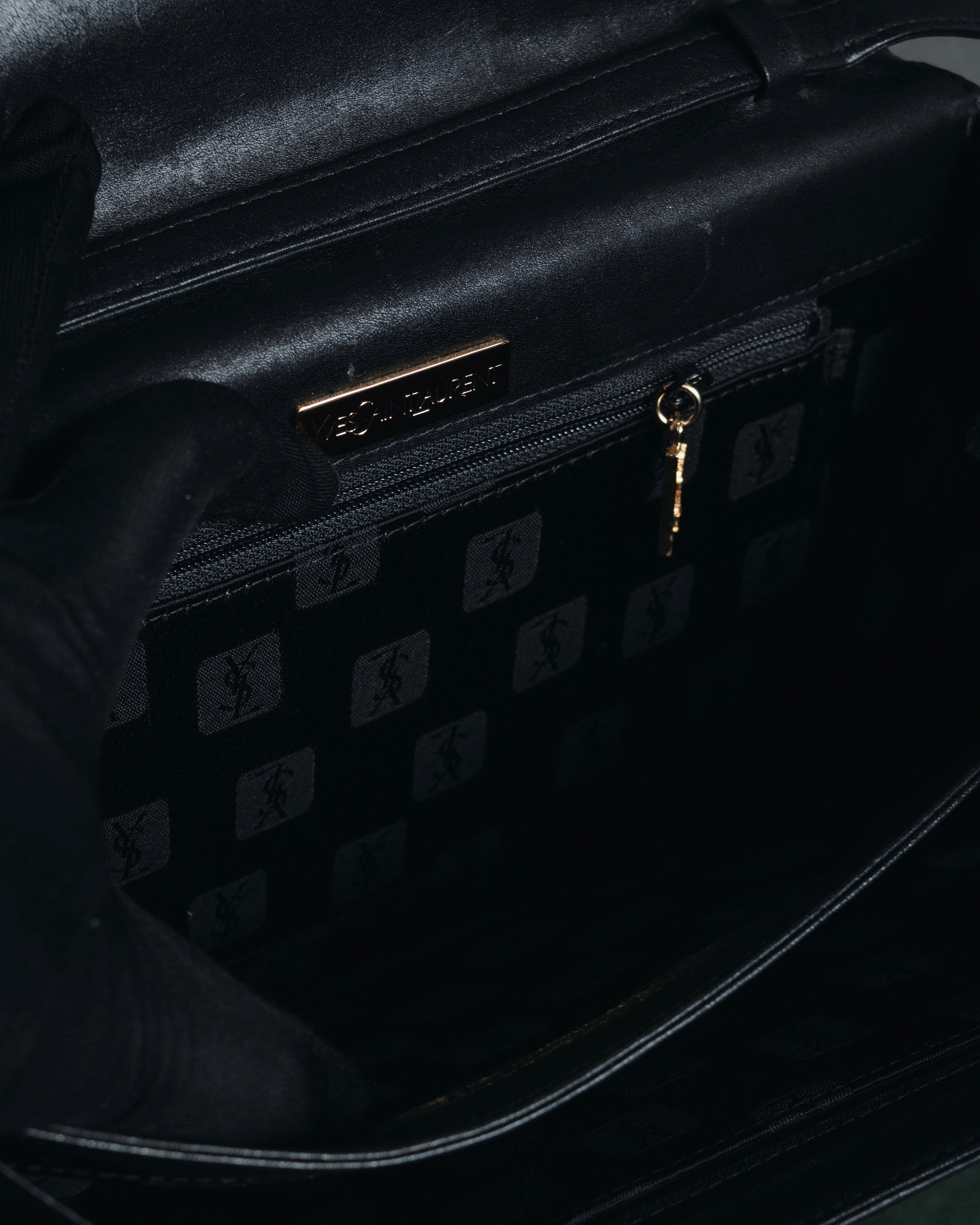 "Yves Saint Laurent" Late 80’s–early 90’s chevron quilted cassandre shoulder bag