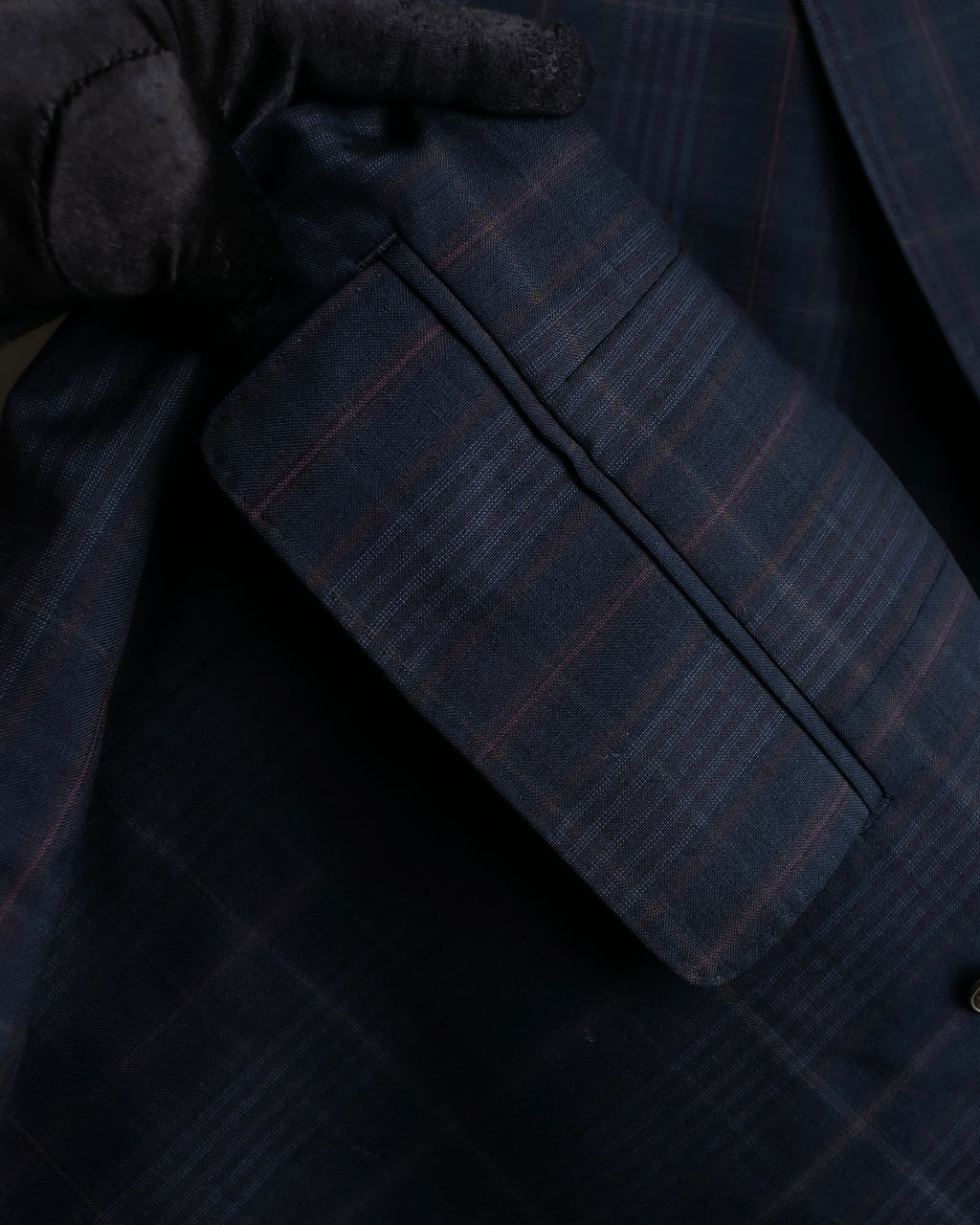 "BURBERRYS" Micro check pattern metal button blazer