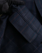 "BURBERRYS" Micro check pattern metal button blazer