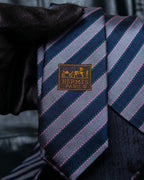 "HERMES" Pink accent regimental tie