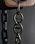 "MARNI" Faux fur collar＆mixed material docking accessory