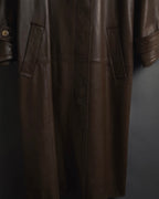 -SPECIAL- "LOEWE" 80’s Military detail stencil leather coat