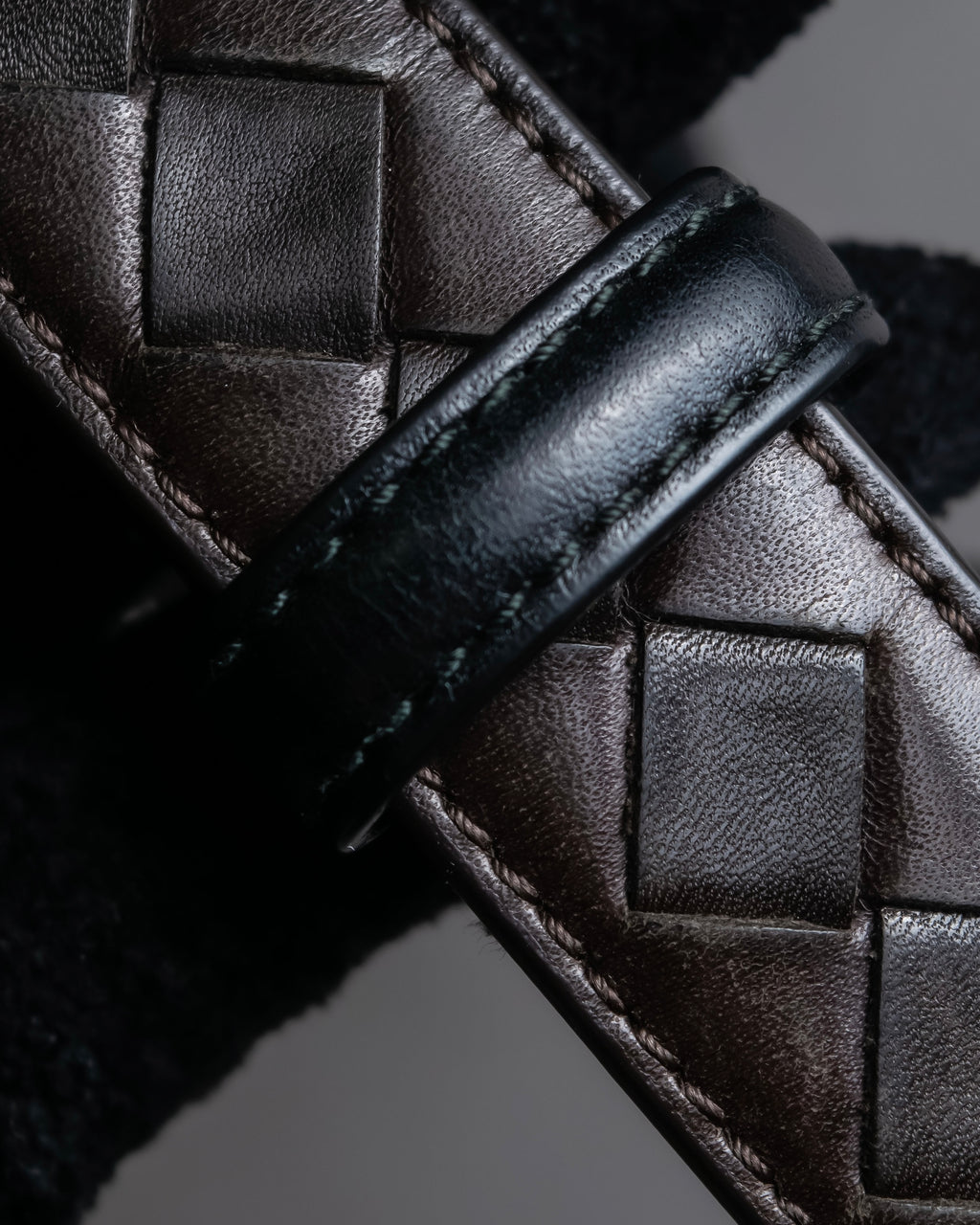 "BOTTEGA VENETA" Intrecciato technique leather belt