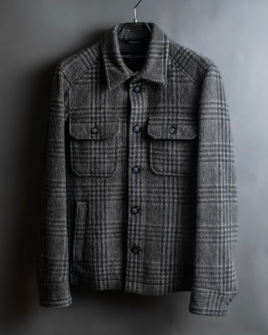 "Dolce & Gabbana" Check pattern front pocket shirt jacket