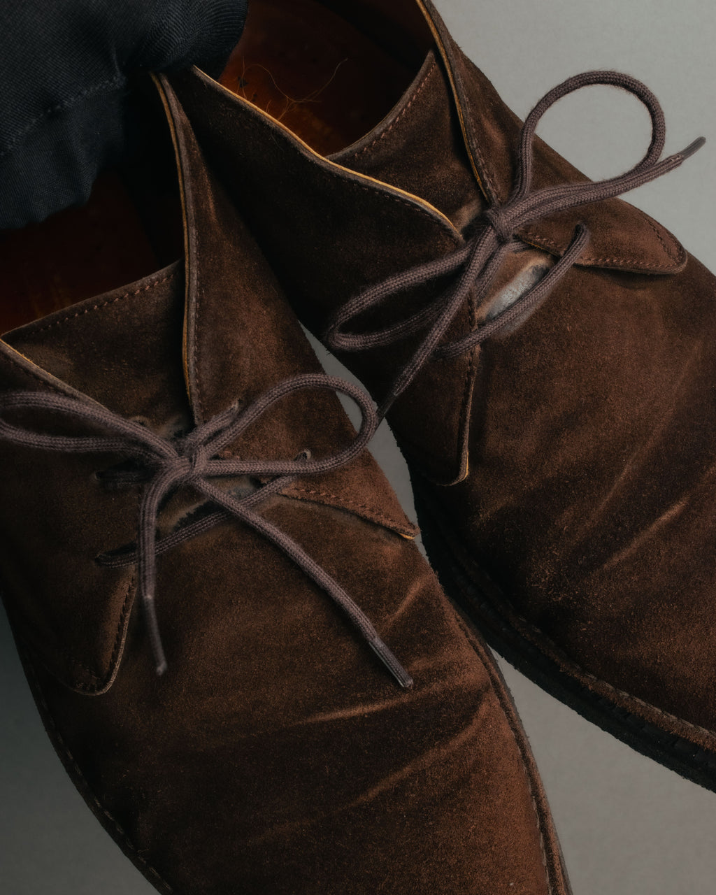 -SPECIAL- “HERMÈS” 1998-2003 Suede square toe chukka boots