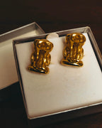 "Christian Dior" 80's-90's Gold chain clip-on earrings