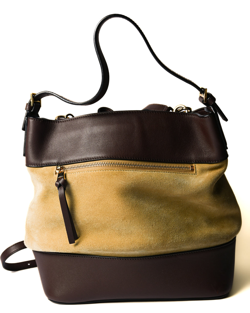 LOEWE/ “Midnight” Suede Mixed Drawstring Shoulder Bag