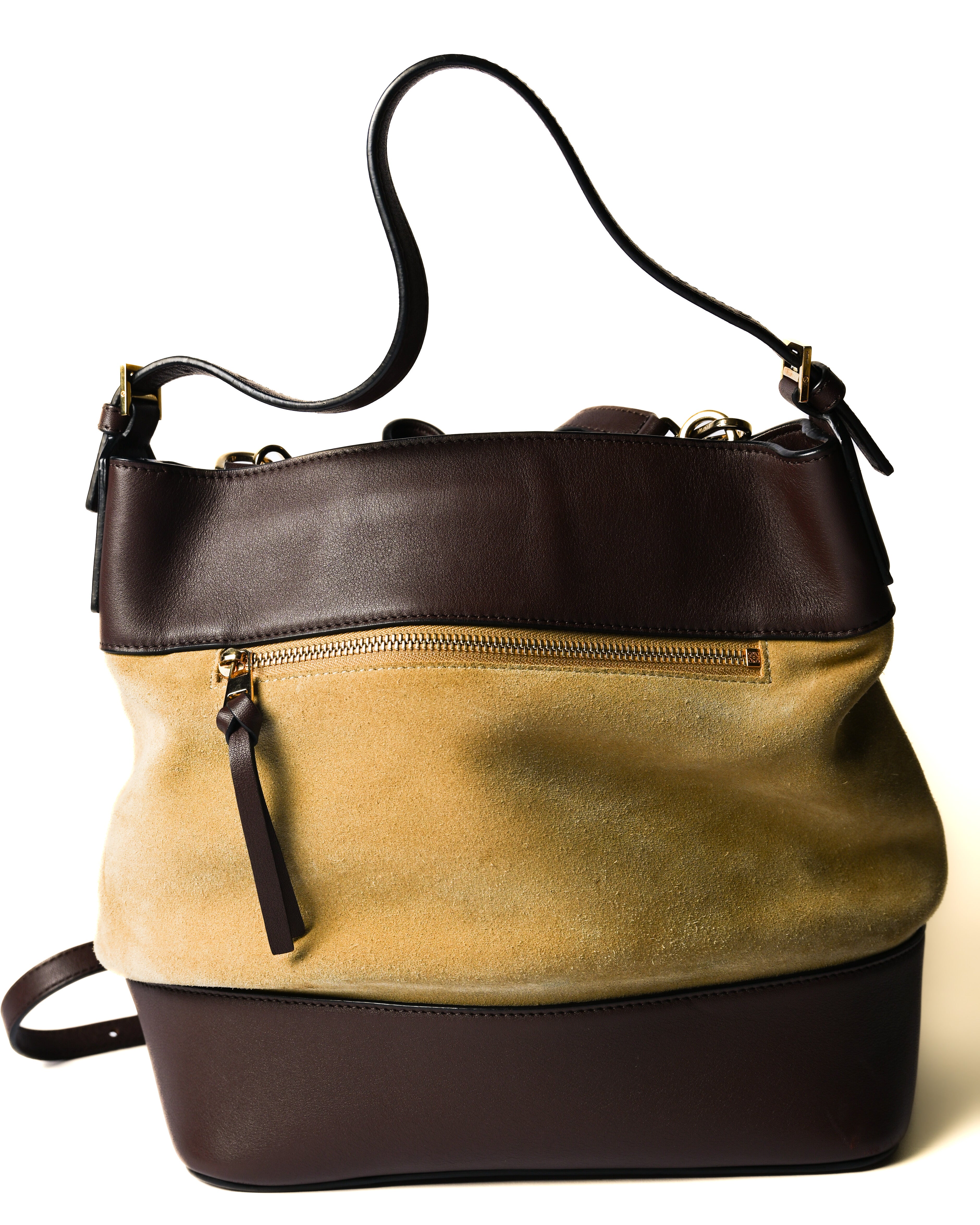 LOEWE/ “Midnight” Suede Mixed Drawstring Shoulder Bag