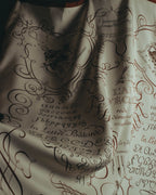 "Hermès" 90's Calligraphy print silk scarf