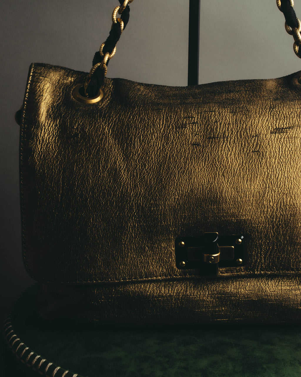 “LANVIN” 2008-2015 Metallic Happy shoulder bag