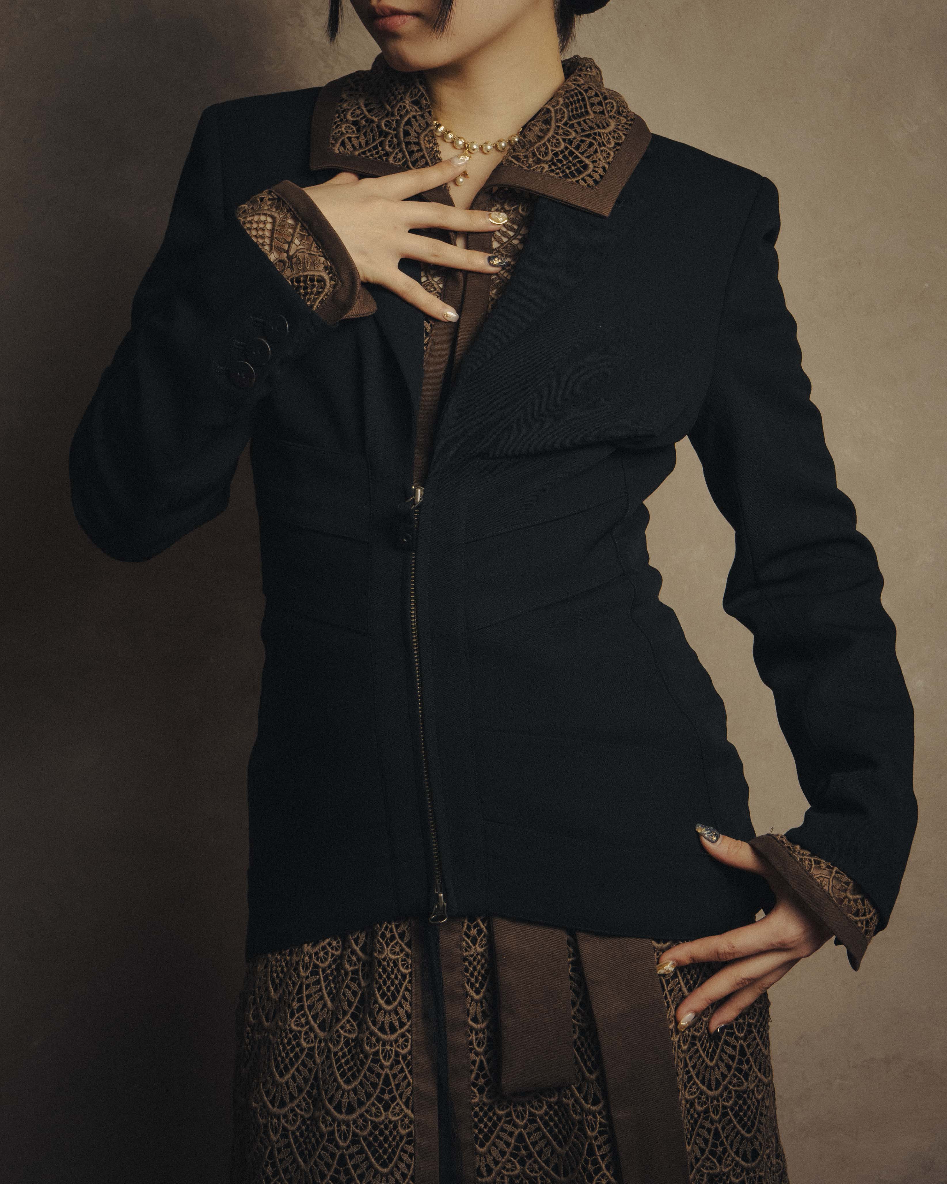 -SPECIAL- “Jean Paul GAULTIER FEMME” 2005-2011 Corset lace-up tailored zip jacket