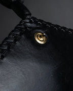 "YVES SAINT LAURENT" 80's-90's Logo engraved tassel detail bag