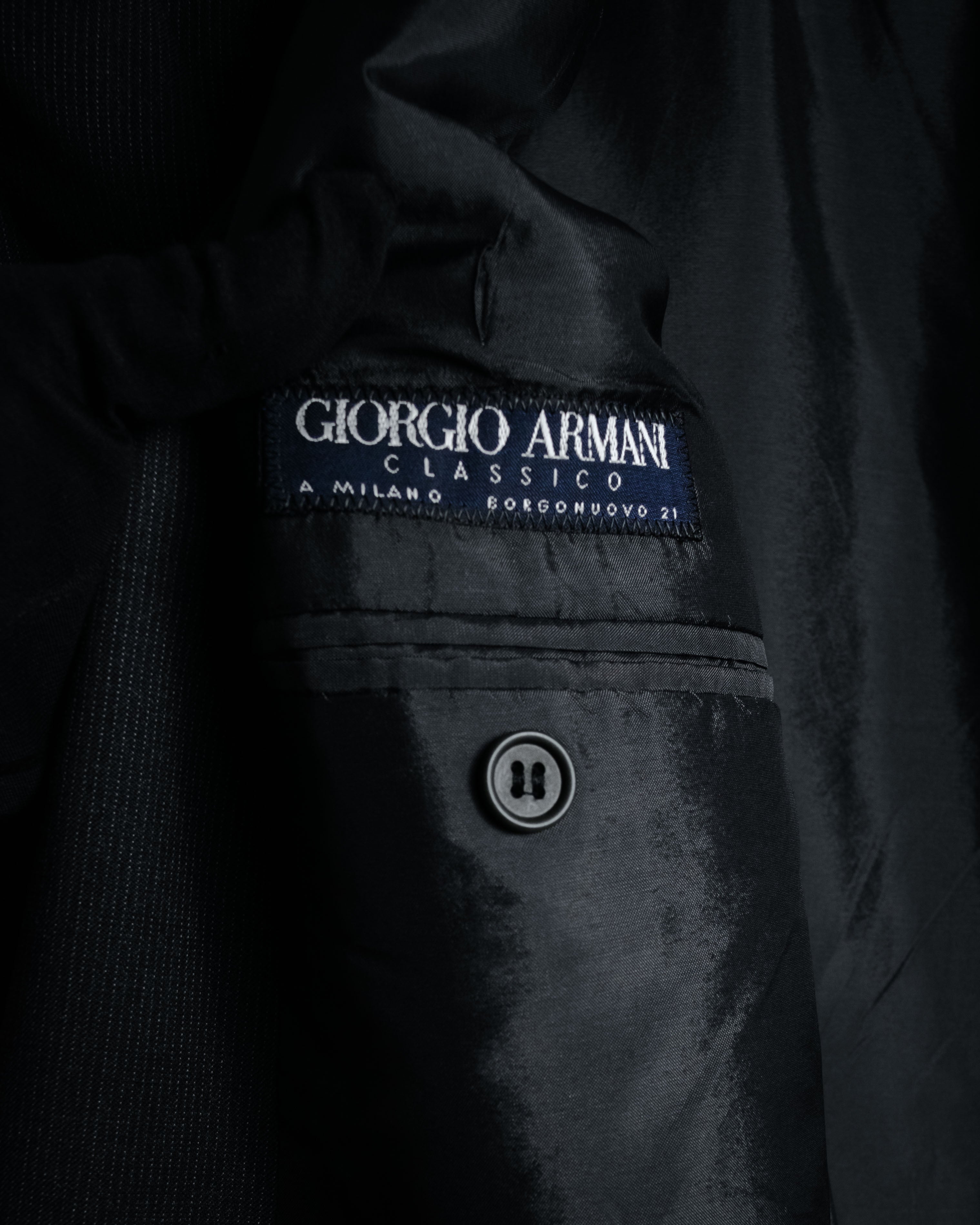 "GIORGIO ARMANI" 90’s draped double breasted suit set-up