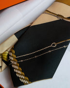 "HERMES" Horse harness motif silk neck tie