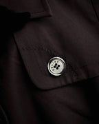 "CELINE" Triomphe button design in plum brown color
 trench coat