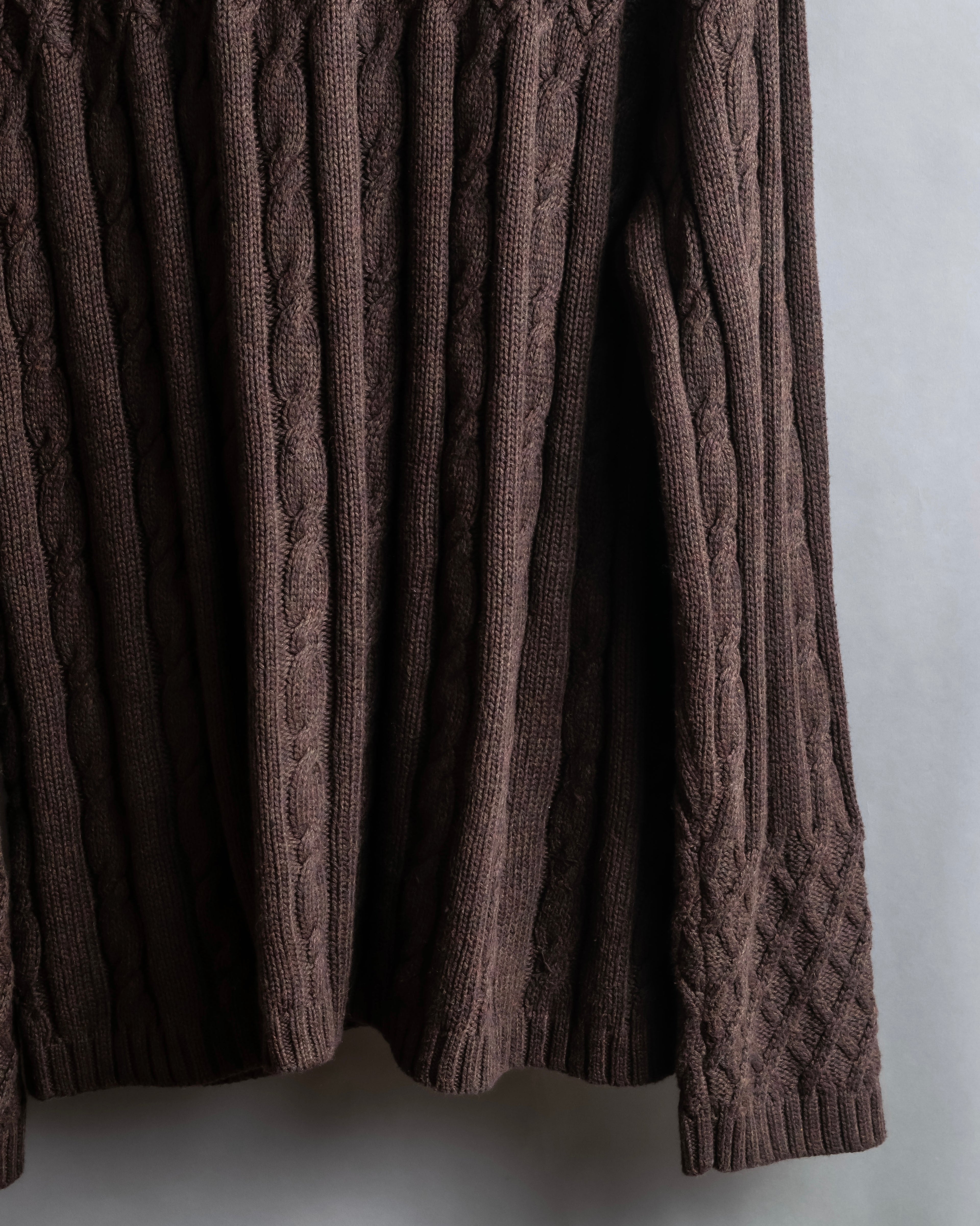 "Vintage cable knit turtleneck sweater"