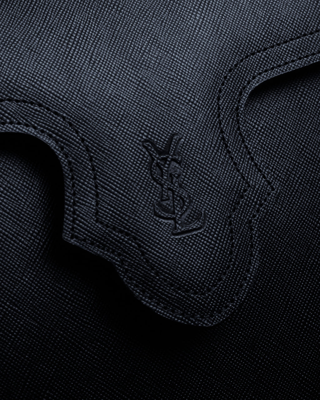 "YVES SAINT LAURENT" Cassandra logo engraved flap design leather bag