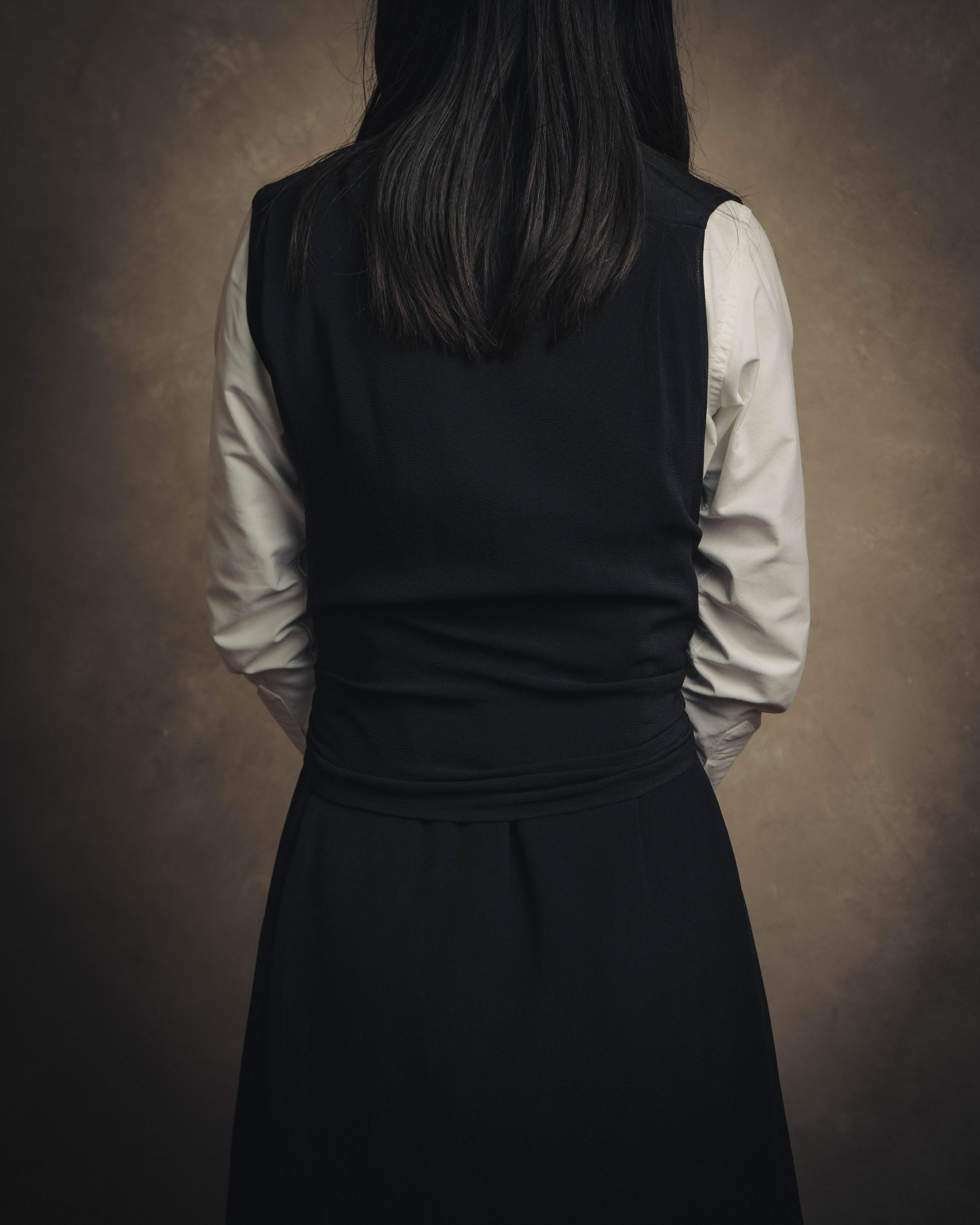 -SPECIAL- “HERMÈS“ 00’s-10’s Sleeveless silk draped shirt dress
