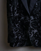 "GUCCI" Floral patterned lamé tailored jacket"