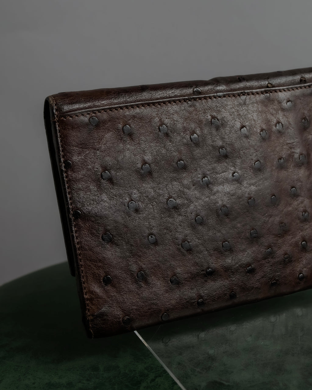 "LOEWE" Ostrich leather bi-fold wallet