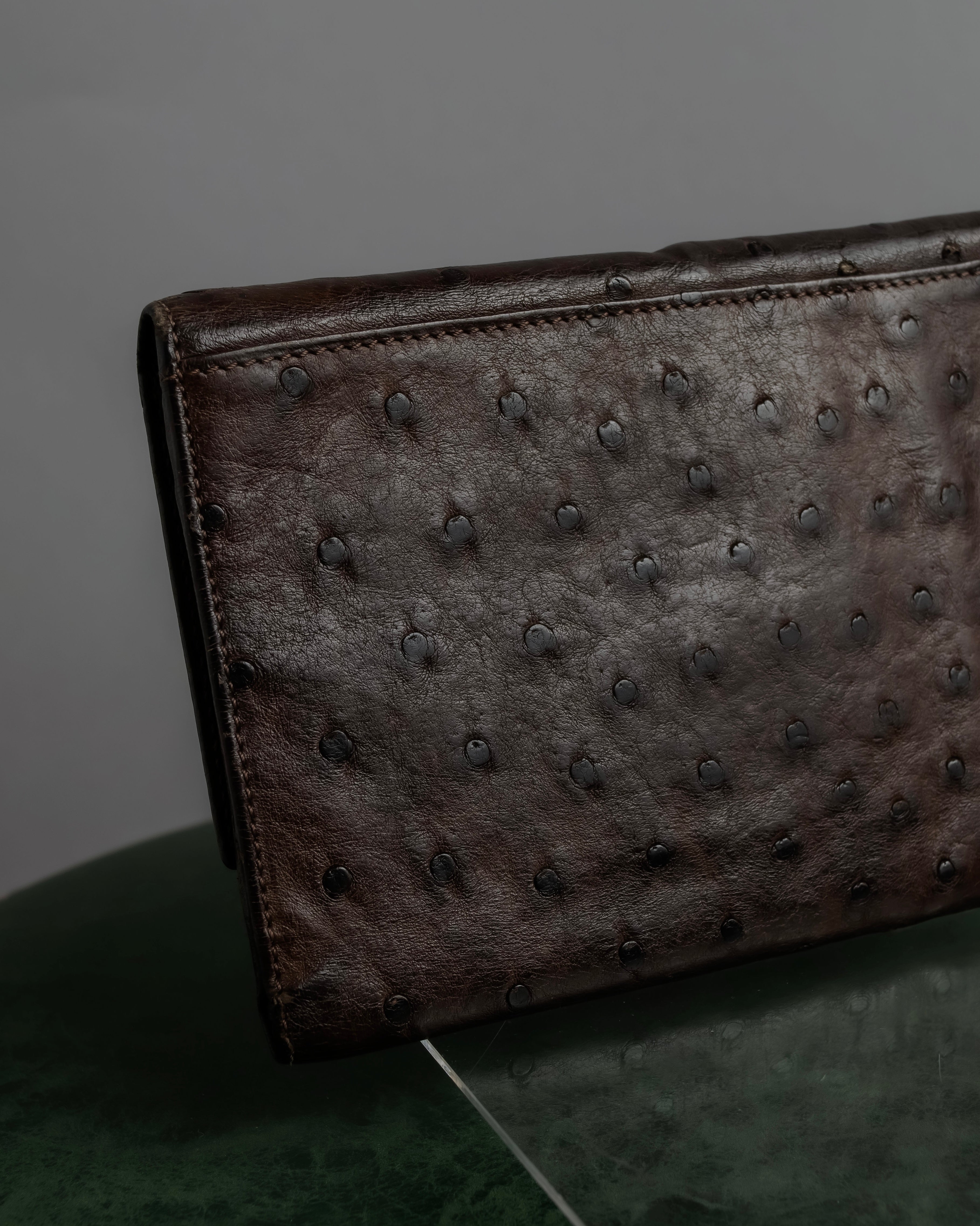 "LOEWE" Ostrich leather bi-fold wallet