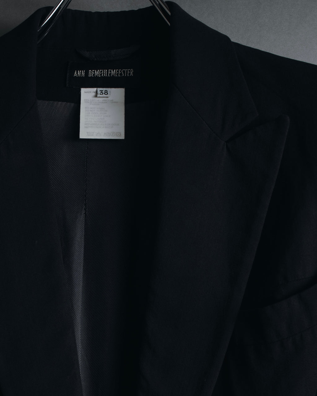 "ANN DEMEULEMEESTER" 90年代-00年代 流体人造丝原羊毛定制夹克