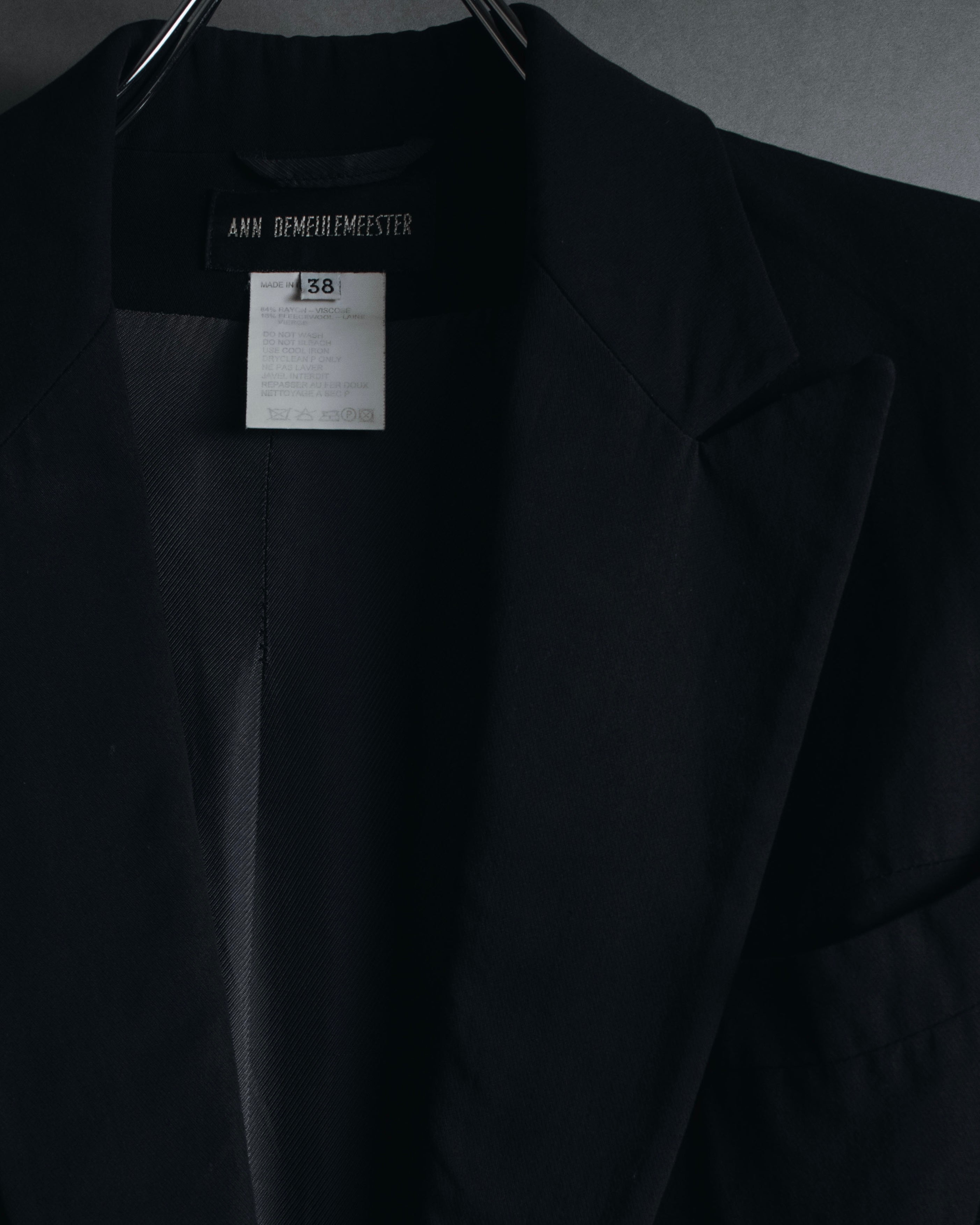 "ANN DEMEULEMEESTER" 90年代-00年代 流体人造丝原羊毛定制夹克