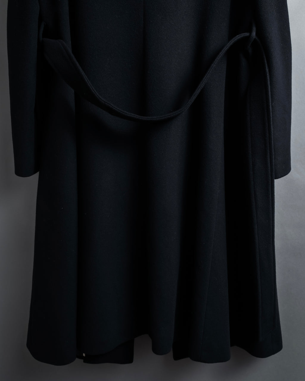 "BURBERRY" Belted design stand collar cashmere mix long coat