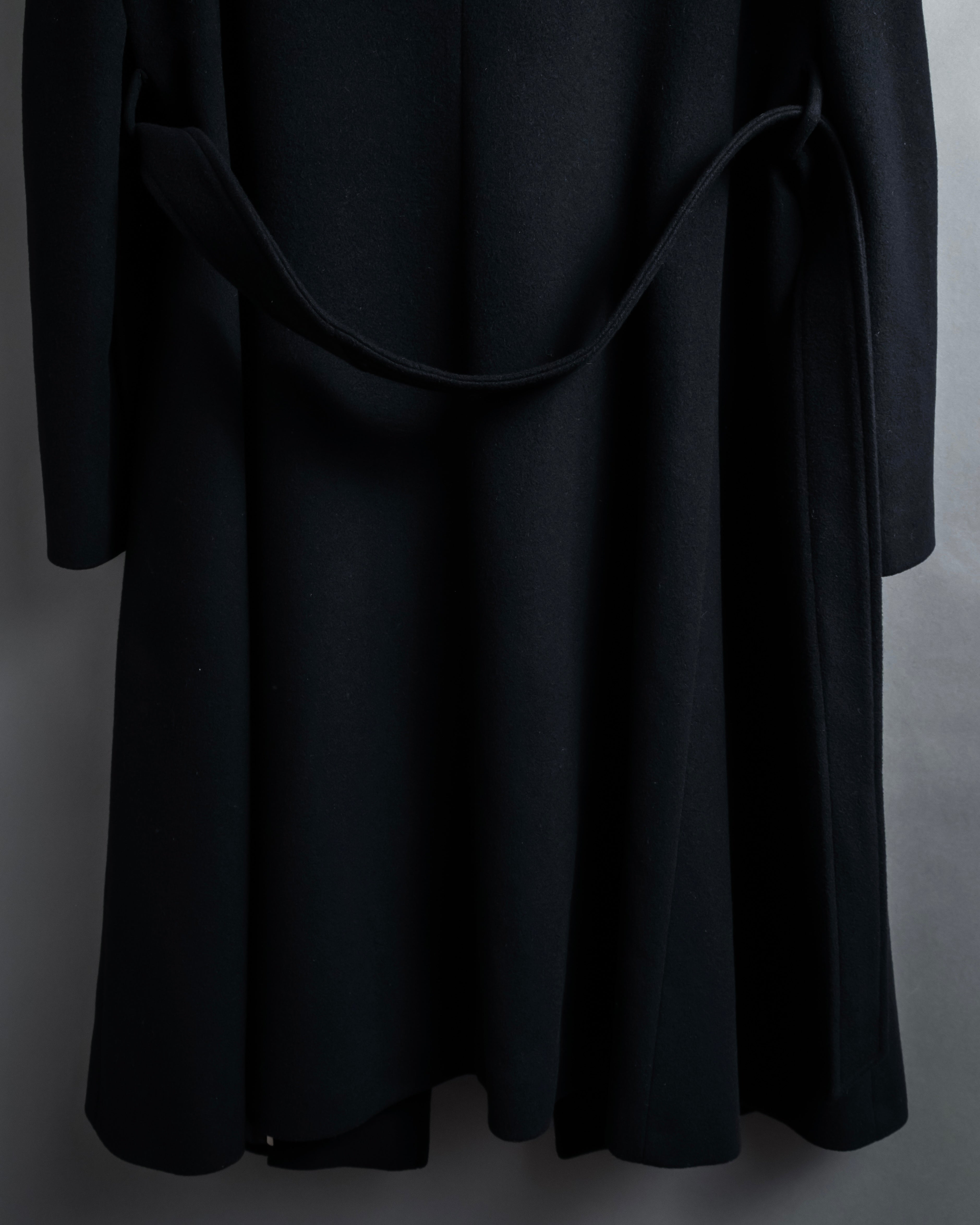 "BURBERRY" Belted design stand collar cashmere mix long coat