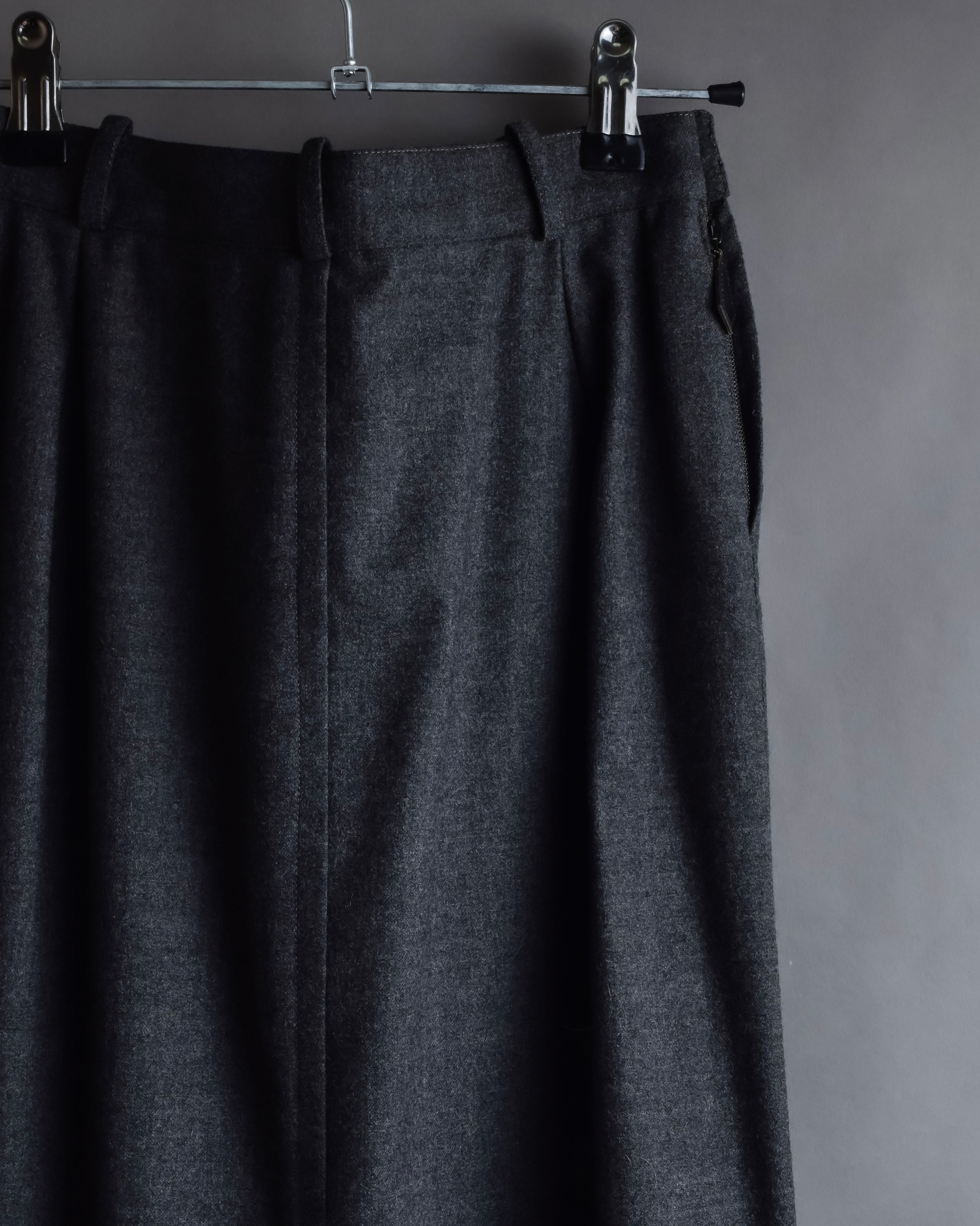 "HERMES" Margiela period semi-flared wool skirt