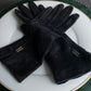 "HERMES" H motif design suede leather gloves