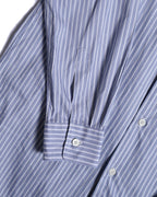 Comme des Garçons Homme Deux/ Cotton Stripe Patterned Long Shirt Blue